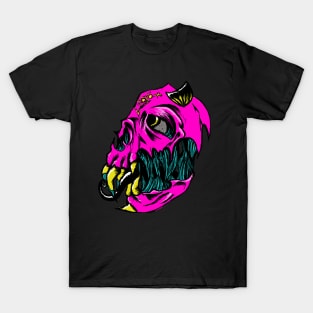 Demon Skull in Neon T-Shirt